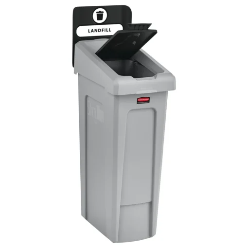 Víko černé s vhozem k recyklační stanici Slim Jim® – Rubbermaid - Obrázek 3