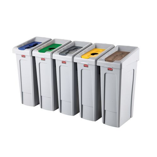 SET Recyklační stanice 5 x 87 litrů Slim Jim® Rubbermaid