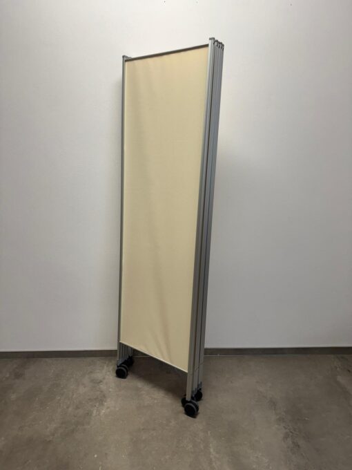 Lehký přenosný paravan 5-dílný s kolečky - Obrázek 2